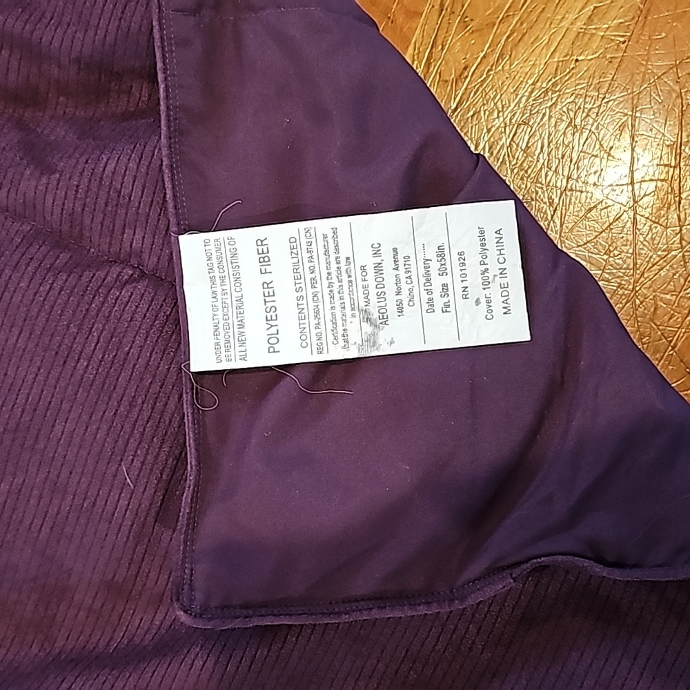 Down alternative throw blanket. - Picture 2 of 3